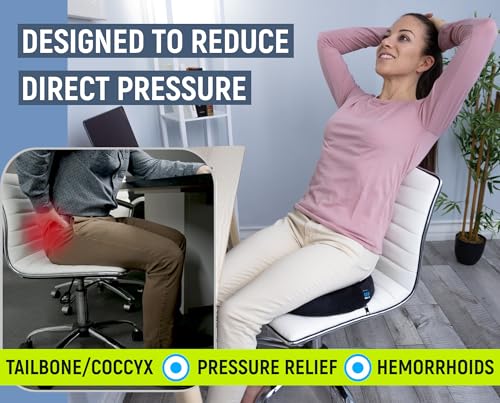 PT ENDORSED Donut Pillow for Tailbone Pain Relief Cushion - Coccyx & Hemorrhoid Pillow for Sitting - Donut Seat Cushion for Pressure Relief, Prostate, Postpartum, Pressure Sores, Lifting Cushions - size: Medium (For Body Weights up to 240 Lbs)
