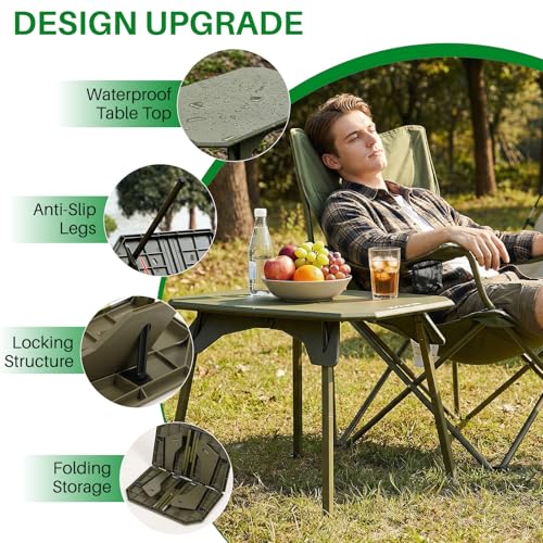 TOPCHANCES Folding Camping Table Outdoor,Ultralight Aluminum Camping Tables Multifunctional Portable Folding Table with Carrying Bag for Holiday Festival Camping Travel Picnic Grilling - color: Dark Green