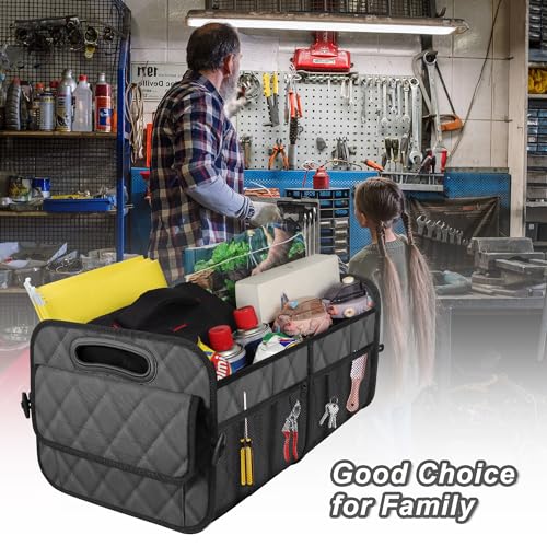 Deosk Trunk Organziers and Storage with Reinforced Handles,Car Accessories for Women/Men 50L Waterproof Polyester Trunk Organzier for Car/SUV/Minivan/Truck(Medium,Charcoal) - color: Charcoal, size: Medium