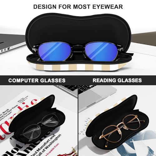 Sunglasses Soft Case, Ultra Light Portable Neoprene Zipper Glasses Case for Men Women - color: Khaki Plaid