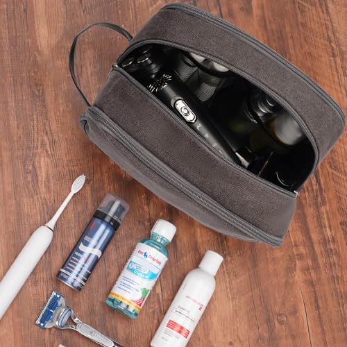 WANDF Travel Toiletry Bag for Men Large Toiletries Shaving Bag Water Resistant Hanging Dopp Kit Travel Accessories Bag for Women Men (Dark Grey) - color: Dark Grey