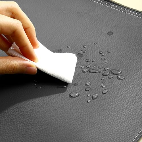 PU Leather A4 File Folder Zipper Document Holder Envelope Folder Case for Receipt Contract (Gray) - color: Gray