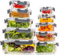 coccot Glass Food Storage Containers with Lids Airtight, Glass Meal Prep Containers for Lunch Food, Container Set, Easy to Open& Close/Microwave,Oven,Freezer,Dishwasher Safe/Leak-Proof（20 Pieces） - color: clear