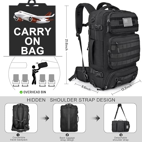 DEYACE 40L Travel Backpack Mens TSA Approved Carry-on Durable Large Weekender Backpack Fits 17.3 Inch Laptop YKK-Zipper AER Travel Pack with USB Charging Port Shoes Compartment
