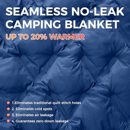 ATEPA Wearable Sleeping Bag Blanket Poncho, Recycled Water-Resistant Camping Poncho, Stadium Blanket for Outdoor Sports - color: Aero Camping Blanket Blue
