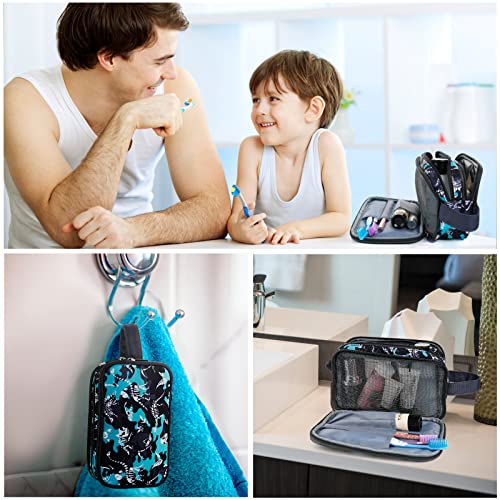 Kids Toiletry Bag for Boys, Travel Toiletry Bag for Little Young Boys Waterproof Hanging Wash Bag Toddler Traveling Toiletries, Dinosaur Black - color: Dinosaur Black