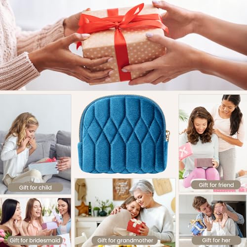 2026New Travel Jewelry Case, Small Travel Jewelry Bag with Zipper, 5-Layer velvet Travel Jewelry Pouch for Bracelet Rings Earring (TealBlue) - color: TealBlue