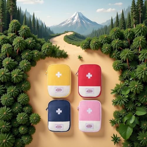 4 Pcs Portable Travel First Aid Pouch,Empty Mini First Aid Pouch,Outdoor Camping Hiking First Aid Medical Rescue Bag Multi-Function Emergency Medicine Storage Organizer Bag Household Supplies(Small)
