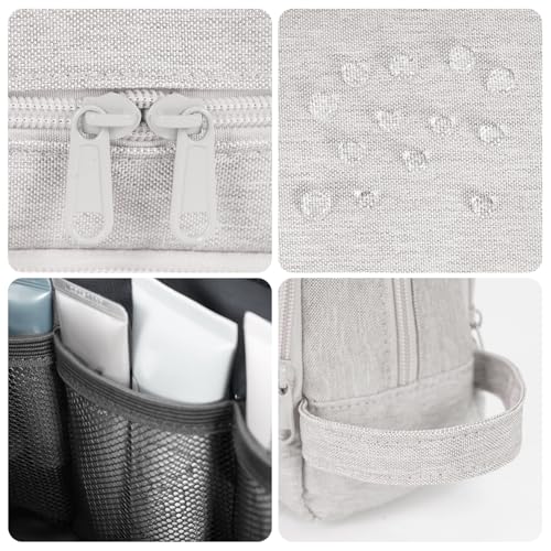 Toiletry Bag for Men Hanging Dopp Kit Water Resistant Shaving Bag Small Toiletry Bag for Traveling (Denim Pure Beige) - color: Denim Pure Beige