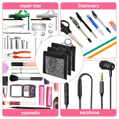 30 Pieces Mini Zipper Mesh Bags Nylon Small Zipper Pouch Mini Pouch Portable Beauty Purse Mesh Coin Purse for Travel Home Keychain Holder Makeup Cosmetic Storage(4 x 3 Inches,Black)