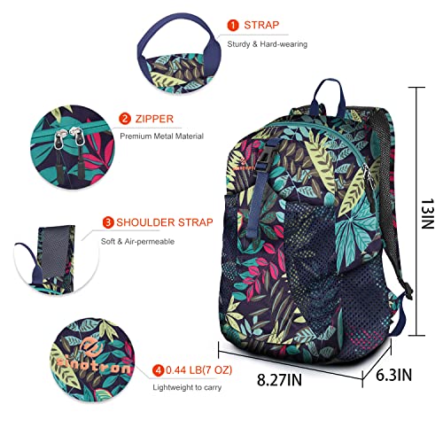 sinotron 22L Lightweight Packable Hiking Backpack, Small Hiking Backpack Day Pack for Women Men Travel Camping Vacation - color: Leaf - a