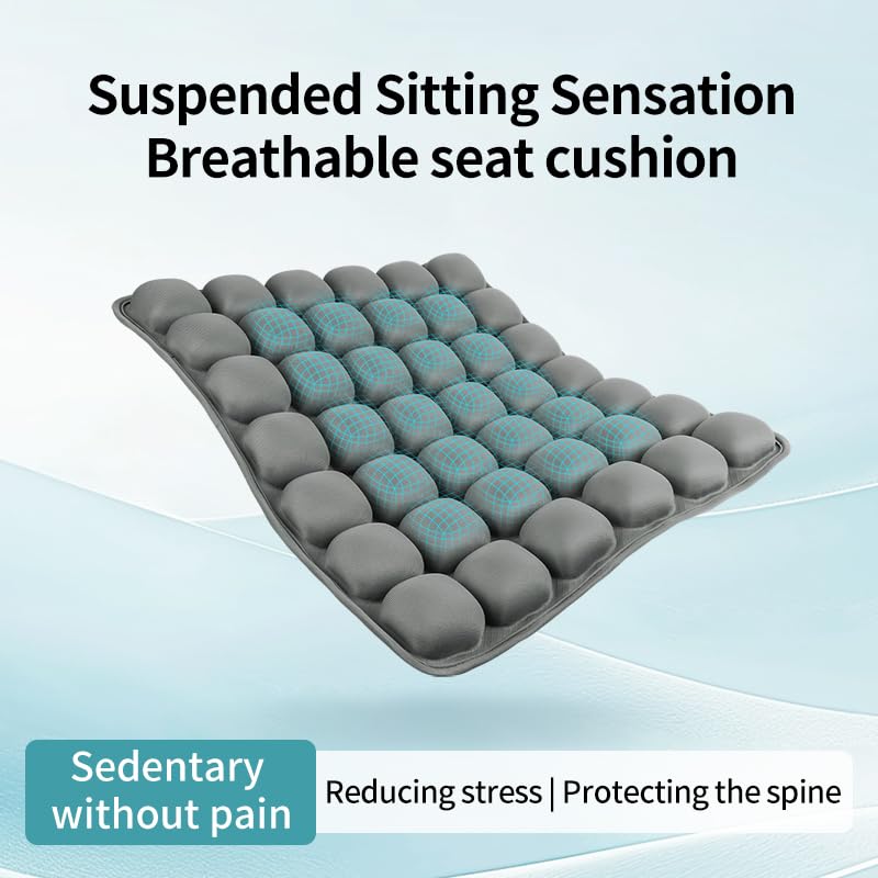 1Pcs Seat Cushion, Travel Cushion Airplane Seat - Inflatable Airplane Seat Cushion for Travel.Suitable for Long Distance Sedentary People to Use,Easy to Carry, 3D Inflatable Airbag is Ergonomic (Gray) - color: Gray-42
