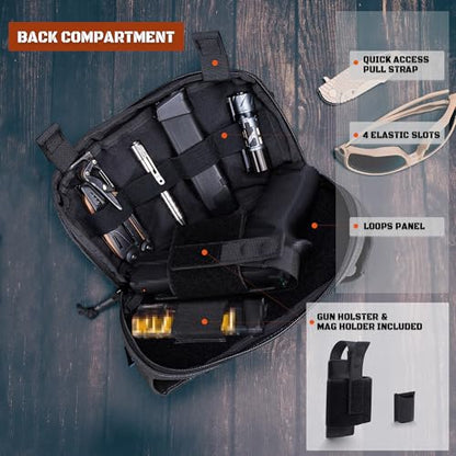 SHANGRI-LA Tactical Fanny Pack for Men and Women, Low-Profile Waist Bag, Holster Included, Multi-Use for Hiking, Travel, EDC - color: Coyote Brown-Regular