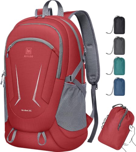 MIYCOO Backpack - Ultra Lightweight Packable Backpack for Travel Camping, Hiking Back Pack Waterproof Foldable Daypack for Men Women Red - color: Red