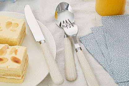 ANNOVA Silverware Set Stainless Steel Colorful Tableware Kitchen Flatware Set Utensils, Includes Dinner Knives, Forks, Spoons, Salad Forks & Dessert Spoons (Wood, 20 Pieces) - color: Wood
