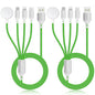 2Pack Multi Charging Cable for Apple Watch Charger 4 in 1 Travel Essentials RV Camping Essentials USB C/L/Micro Compatible with iWatch Series 11-1/iPhone 17/16/15/Android Airplane Gadgets-4FT/Green - color: Green, size: 4FT+4FT
