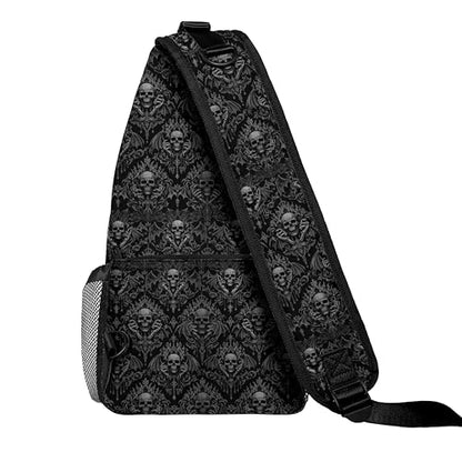 Black Skull Crossbody Bags for Women Men Trendy Sling Bag Backpack Casual Chest Bag Shoulder Strap - color: Color 4