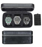 3 Watch Travel box Real Top-grain Leather, Three Watches Storage Organizer Roll Case for Man and Women, Watch Packing Box with Suede to Protection Zipper Fit All Watches Up to 60mm (3W-Z-BB) - color: 3W-Z-BBL