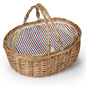 Wicker Picnic Basket with Insulated Lined Bag 15“ x 11” x 7“ Red, White,Blue Star Stripe Pattern, Iced Beer Insulated Bag for Camping, Picnics, Birthday Gifts, Wedding Gifts - color: Classic Red and Blue Stripes