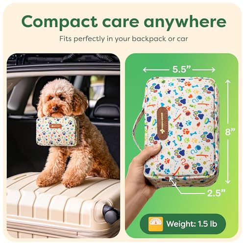 KeepGoing Dog First Aid Kit – Pet Emergency Kit for Dogs & Cats – Dog Travel Accessories for Car, Camping and Hiking