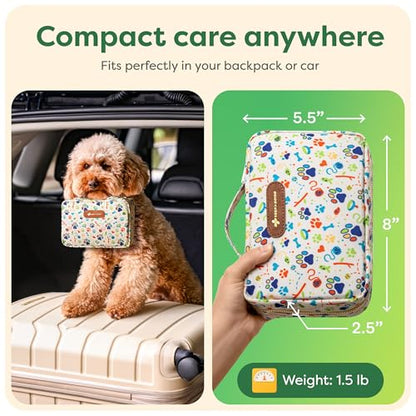 KeepGoing Dog First Aid Kit – Pet Emergency Kit for Dogs & Cats – Dog Travel Accessories for Car, Camping and Hiking