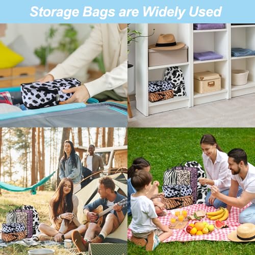 Travel Animal Skin Print Compression Packing Cubes Set - Slim-Fold Packing Organizers -Travel Essential Bag for Clothes Shoes Cosmetics Toiletry 7 Piece - color: Black-10