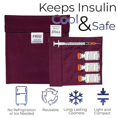 FRIO Cooling Wallet - Insulin Cooler for 45+ Hours of Stress Free On The Go - Burgundy - Small - color: Burgundy, size: Small