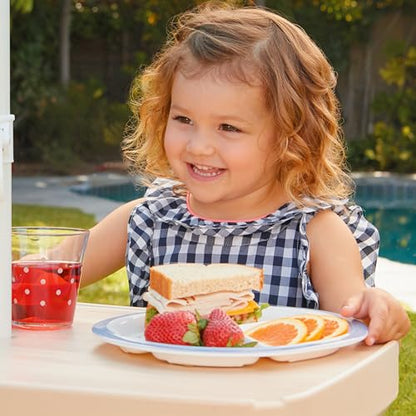 Little Tikes Easy Store Picnic Table with Umbrella, Multi Color, 42.00''L x 38.00''W x 19.75''H - size: Standard