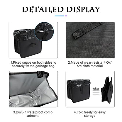 Foldable Trash Can, Hanging Waterproof Leakproof Storage Bag with Large Capacity, Car Interior Accessories (Large) - size: Large