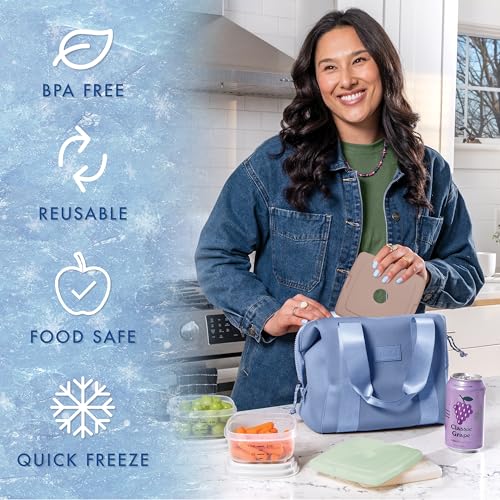 Cool Coolers by Fit & Fresh Slim Ice Packs, Quick Freeze Reusable Ice Packs for Lunch Boxes & Coolers, Long-Lasting, Space Saving Lunch Ice Packs, Multicolor, 4Pk - color: Multi Pastel (4 Pack)