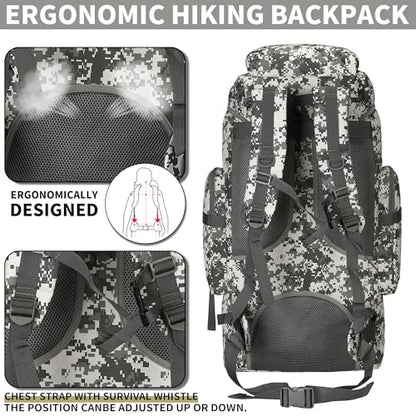 Hiking Backpack for Men 70L/100L Camping Backpack Military Rucksack Molle 3 Days Assault Pack for Climbing | Camping Backpack - color: 70l-graycamo