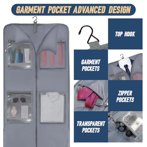 Rolling Garment Bag, Large Carry On Garment Bag With Wheels, Men Women Suit Carry On Garment Bag for Travel Business