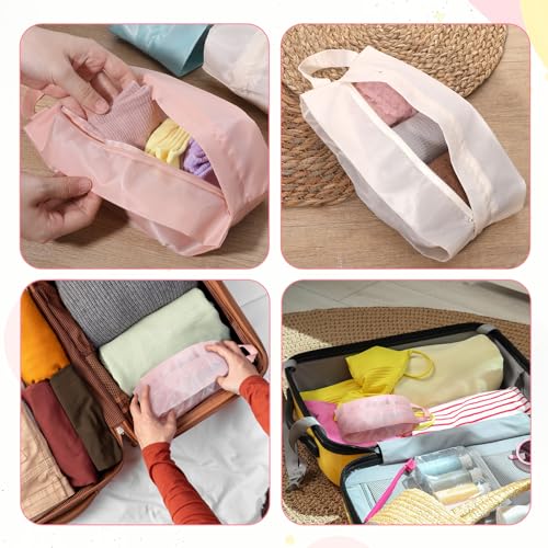 3 PCS Travel Underwear Organizer Bag with Zip, Mini Compression Travel Socks Storage Bag, Portable Packing Pouch for Traveling Underpants Lingerie Luggage Ties Cosmetics Accessories