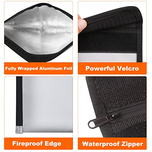Small Fireproof Money Bag for Cash - Nesting 2 Pack (9.2"x5.7" & 8"x5"), Waterproof Money Pouch with Zipper, Fire Safe Accessories & Cash Envelopes for Budgeting, Emergency Grab (All Silver) - color: small-grey+big-grey