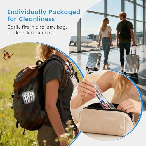 Travel Toothbrushes with Toothpaste, Disposable Toothbrushes, Hygiene Kits in Bulk with Floss Picks, Combs, Individually Packaged, Suitable for Home, Travel, and Hotels (15-Pack)