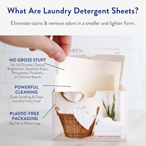 The Clean People Laundry Detergent Sheets - Laundry Soap - Ultra Concentrated, Recyclable Packaging, Stain Fighting - Fresh Scent, 32 Pack - size: 32 Count