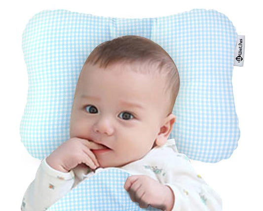 Soft Hypoallergenic Baby Head & Neck Support Organic Cotton Cover Machine Washable (Marble Grey) - color: Marble Grey