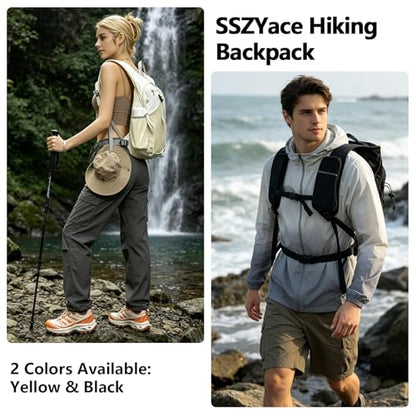 SSZYace Small Hiking Backpack for Women Men Lightweight Travel Camping Backpacks for Men Women Hiking Daypacks 10l Hiking Backpacks Backpacking Gear for Girls Boys Daypack Hikings Backpack Beige - color: Beige