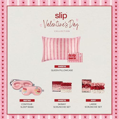 slip Besties Contour Sleep Mask | Pure Silk, 100% Mulberry Silk | Contoured Design | Soft, Gentle on Skin, Adjustable Strap for Perfect Fit | Ideal for Restful Sleep - color: Besties