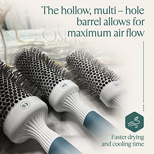 Professional Blow Drying Brush Set - Ceramic Ionic Thermal Brushes for Styling Wet Hair, 3 Round Brushes with Travel Bag for Women - size: Bundle Set of 3