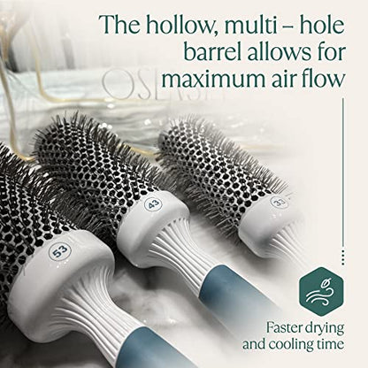 Professional Blow Drying Brush Set - Ceramic Ionic Thermal Brushes for Styling Wet Hair, 3 Round Brushes with Travel Bag for Women - size: Bundle Set of 3