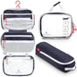 Toiletry Bag Kit 3 Piece Set: Hanging Travel Toiletry Bag + 311 TSA Cosmetic Liquid Bag + Accessory Organizer Pouch - color: Navy