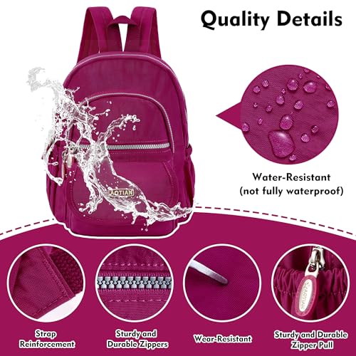 AOTIAN Mini Nylon Women Backpacks Casual Lightweight Small Daypack for Girls - color: Mini Hot Pink