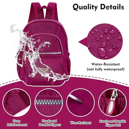 AOTIAN Mini Nylon Women Backpacks Casual Lightweight Small Daypack for Girls - color: Mini Hot Pink