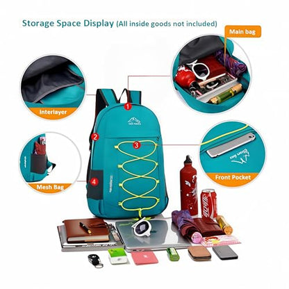 Outdoor Water Resistant Hiking Backpack - color: Teal