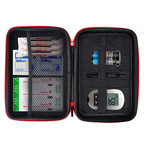 Eva Hard Sell Protective Bag Travel Organizer Case for Diabetic Supplies Testing Kit,Blood Glucose Monitoring Systems,Test Strips,Syringes,Insulin,Electronic Accessories (Black)