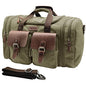 Wildroad 50L Travel Duffel Bag, Expandable Canvas Genuine Leather Duffle Bag Upgraded Overnight Weekender Carry on Bag - color: Army Green, size: Large-50L Duffle Bag