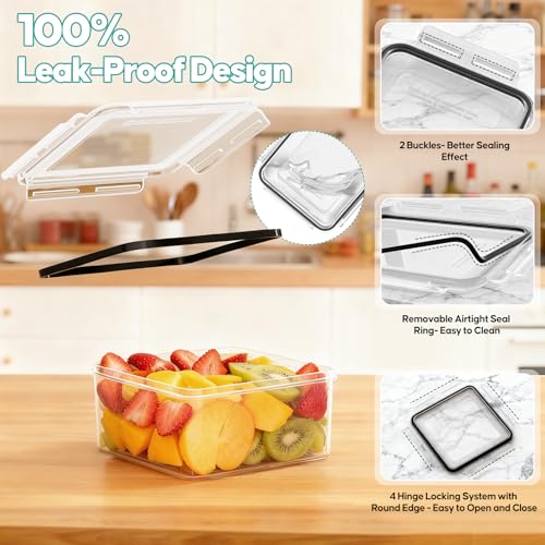 TOPCHASE 40 PCS Food Storage Containers with Lids Airtight (20 Containers & 20 Lids) - Plastic Food Containers for Kitchen Storage Reusable BPA-Free Leakproof Meal Prep Container with Labels & Pen