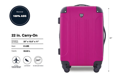 Travelers Club Chicago Hardside Expandable Spinner Luggage, Fuchsia, 22" Carry-On - color: Fuchsia, size: 22" Carry-On