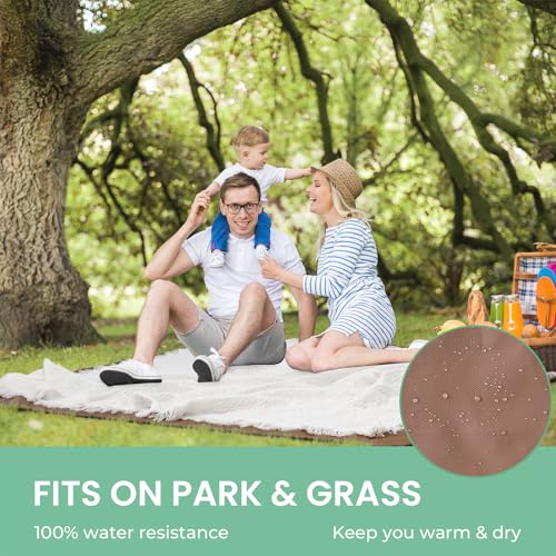 Tiny Land Picnic Blankets, 2 in1 Double Layer Waterproof Mat + Blanket, Foldable Beach Mat,Outdoor Blanket, Portable Camping Blanket, Extra Large Beach Mat, for Camping Park Beach Grass
